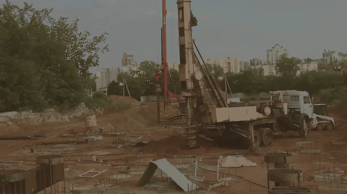 Статические испытания свай фундамента многоэтажного жилого дома в Липецке