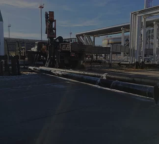 Фундамент трубопровода на Приобском нефтяном месторождении